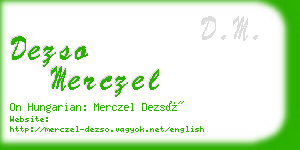 dezso merczel business card